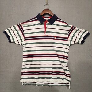Woods & Woods Mens Multi Colored Striped Polo Shirt‎ Size Large